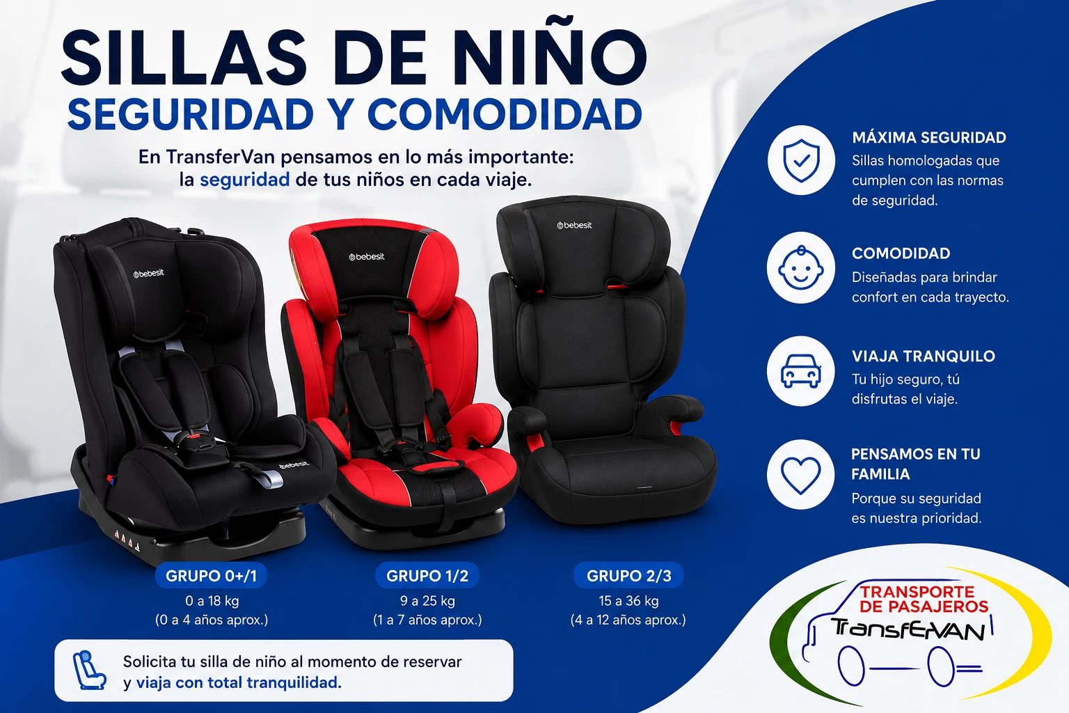 Silla de seguridad para niños en transfer
